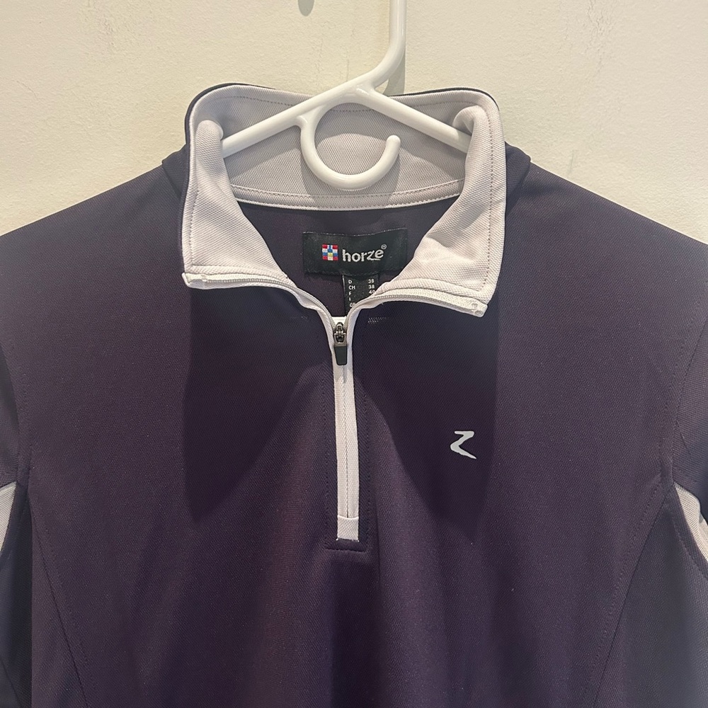 Horze Women's Purple Long Sleeve Top Zip-up - Picture 3 of 8